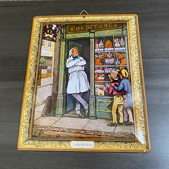 Vintage German Metal Tin Hanging Wall Art - Picture 1 of 3